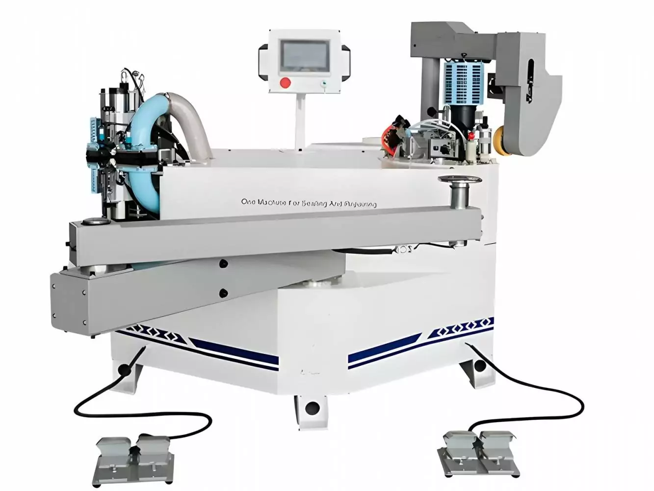 Фото №1. Главное фото: Кромкооблицовочный станок FABTEC 680 (KN-700-3) с автоподачей для криволинейных деталей 2 в 1 (оклейка и фрезеровка), EVA и PUR